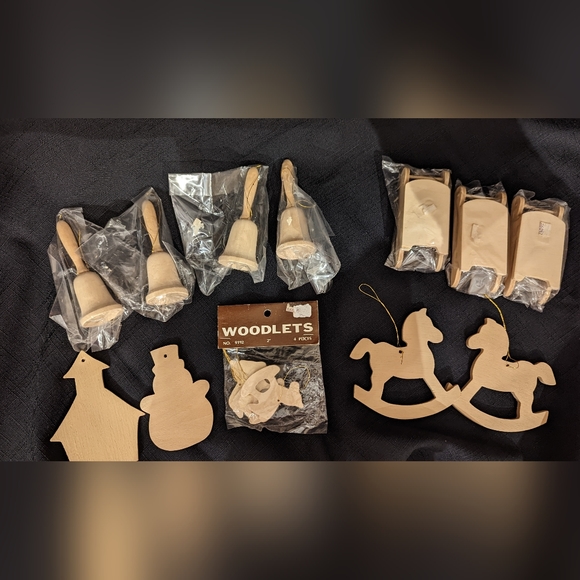 Other - Lot of Christmas unfinished craft wood ornaments